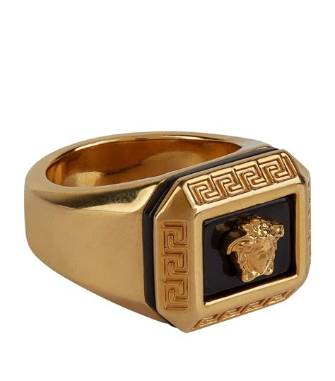 versace men's gold ring|Versace medusa ring men.